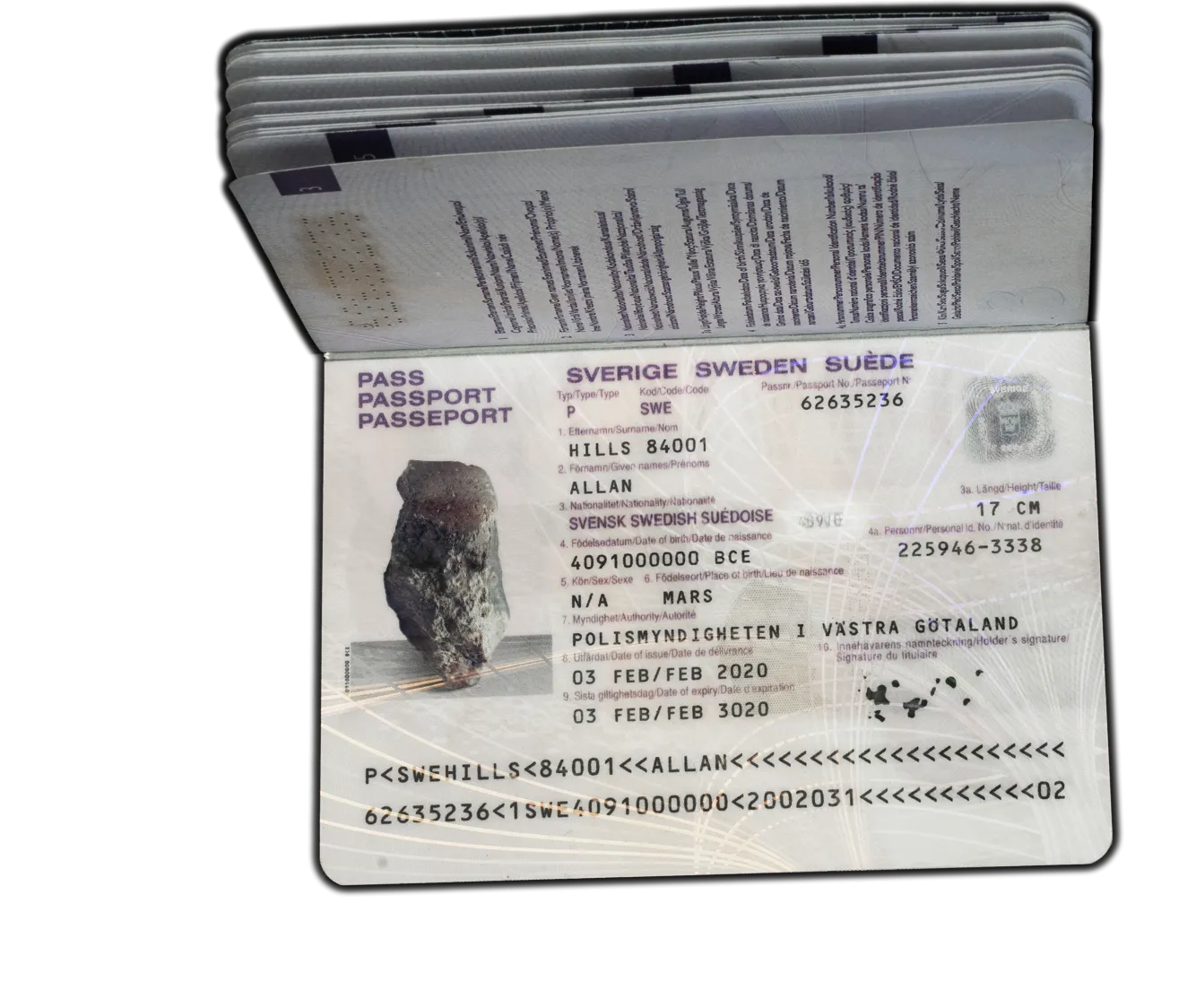 Allan Hills Passport Application